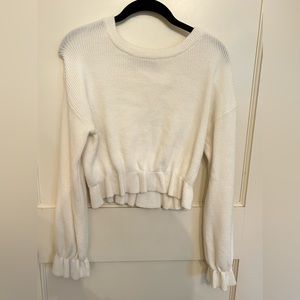 WHITE CROP SWEATER